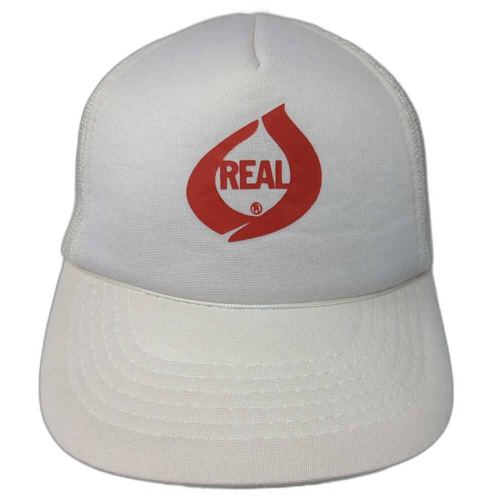 That Hat Trucker Hat White One Size Real Skateboards Logo Mesh Snapback
